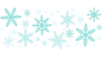 Blue Snowflakes Border, A horizontal banner featuring a multitude of stylized snowflakes