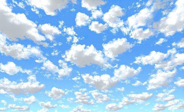 A vibrant, detailed view of a partly cloudy sky