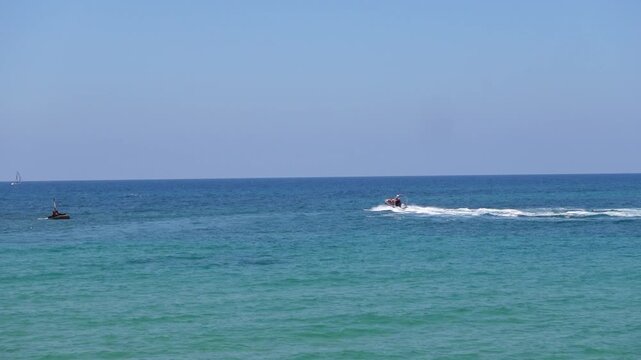 Israel Tel Aviv- Yafo and Andromeda Rock View on Mediterranean Sea and famous Beach