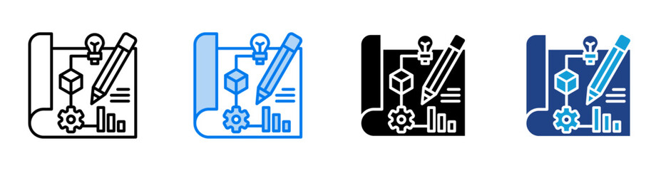 Prototype icon set multiple style collection