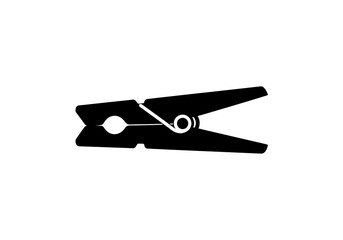A stylized black and white image of a clothespin with a spring mechanism visible clearly