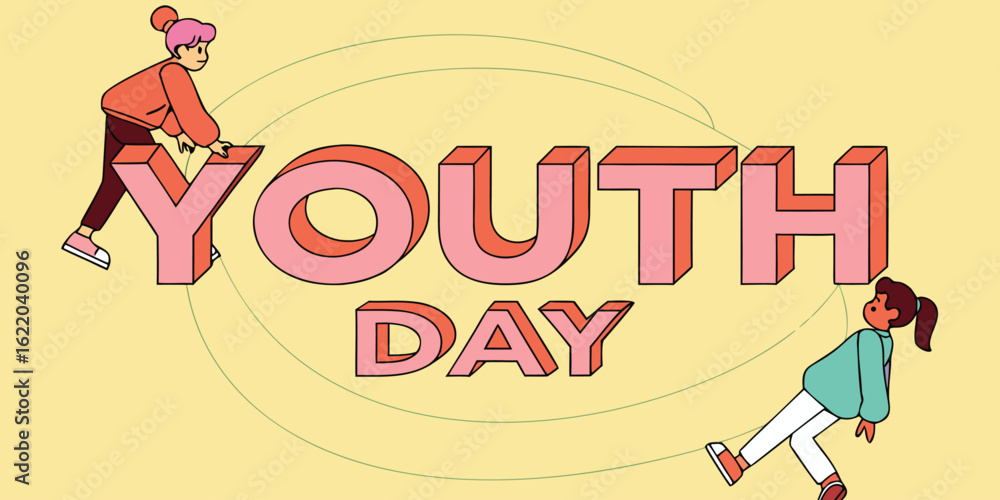 Poster vibrant and playful vector design with text elements in cmyk colors