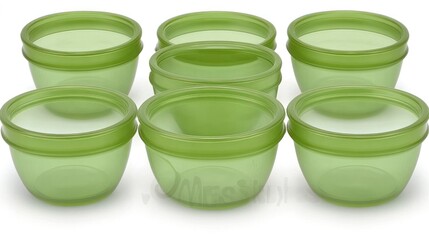 Green Storage Containers for Baby Food or Portions