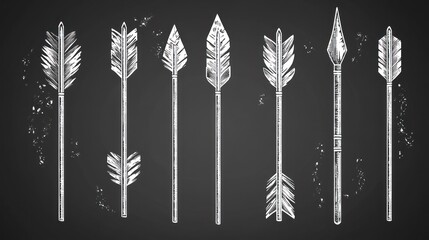Hand-Drawn Arrow Collection on Chalkboard