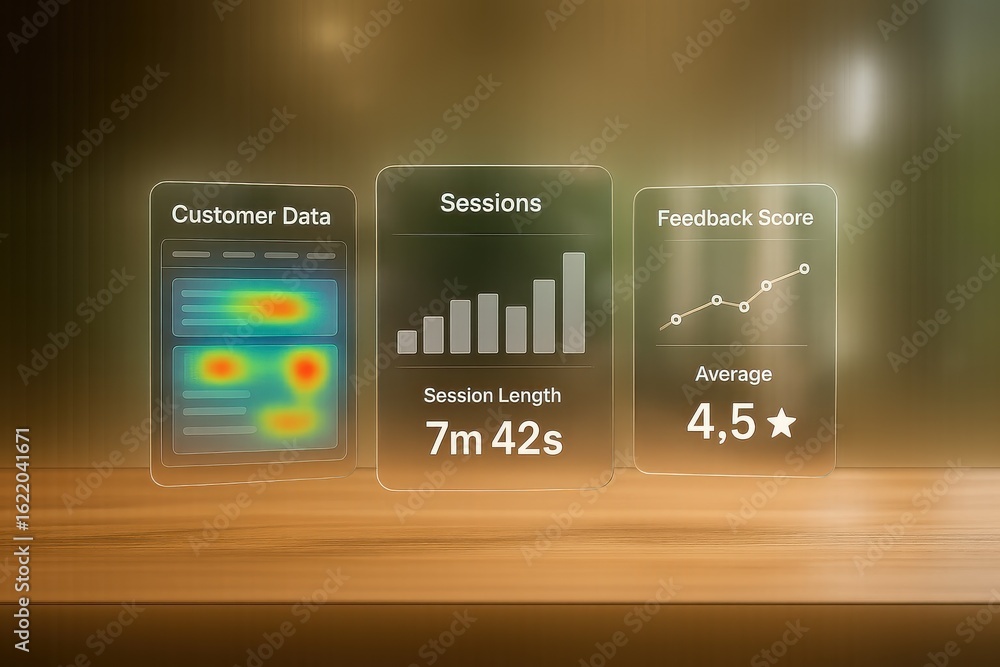 Aufkleber analyze customer data and track feedback scores with insightful session metrics for business growth