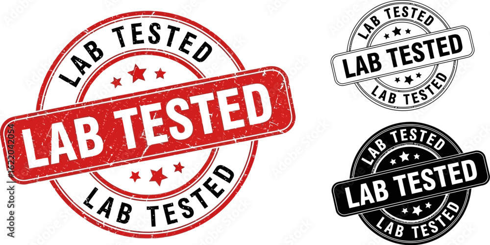 Poster lab tested stamp vector image quality control assurance seal