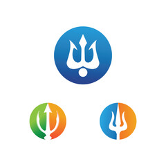 Stylized trident logo vector and symbol design