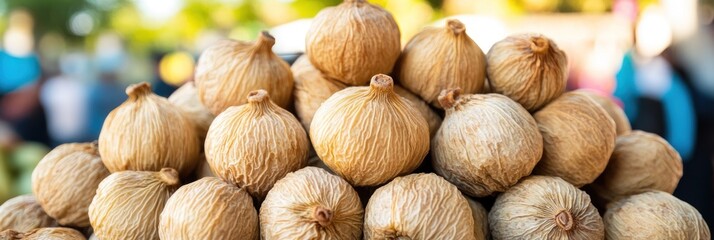 Heap of Dried Figs at an Outdoor Market
