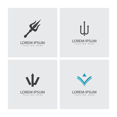 Stylized trident logo vector and symbol design