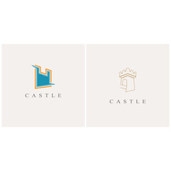Stylized Castle logo vector and symbol design