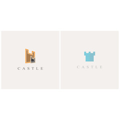 Stylized Castle logo vector and symbol design