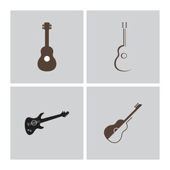 Guitar logo simple vector symbol design