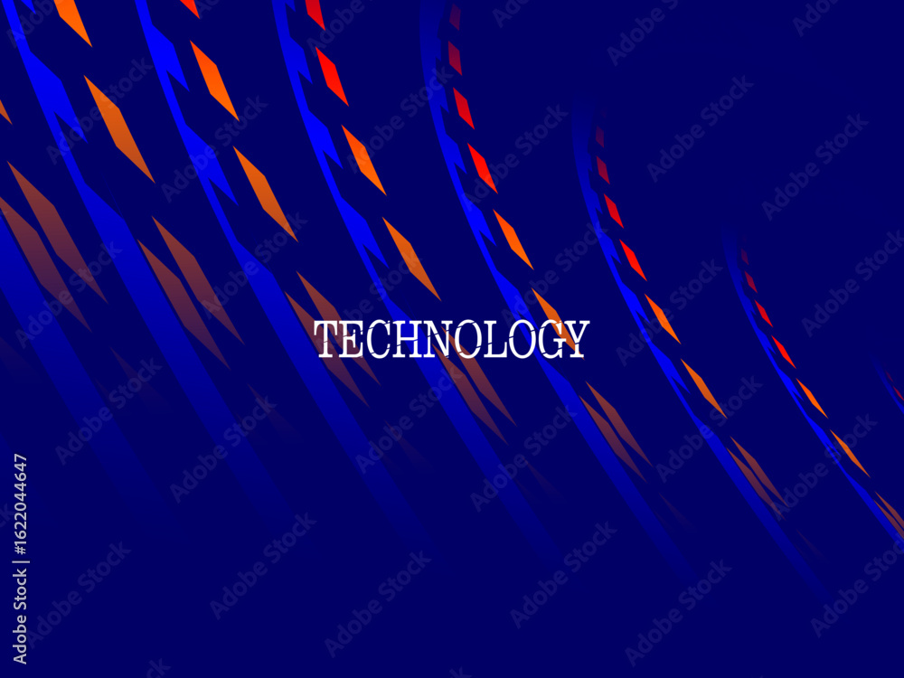 Poster this futuristic background features a dynamic wave pattern in gradient blue accented with bright mul
