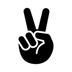 peace hand sign icon 