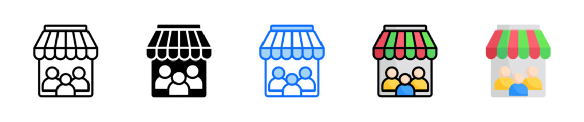 Family Business Icon Set Multiple Style Collection