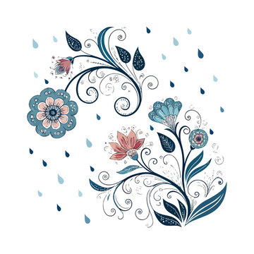 Spin scrip floral rainfall Illustrations white background.01
