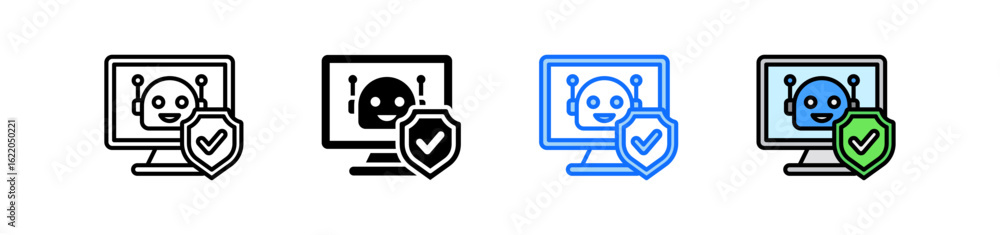 Poster botnet icon set multiple style collection