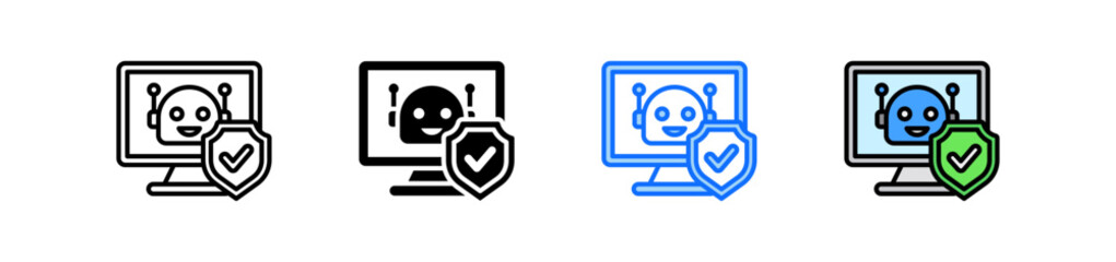 Botnet Icon Set Multiple Style Collection