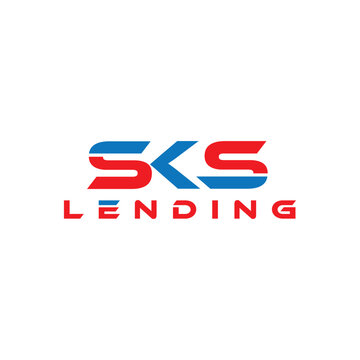 Modern SKS Lending Logo: Red, Blue, and White Corporate Branding.