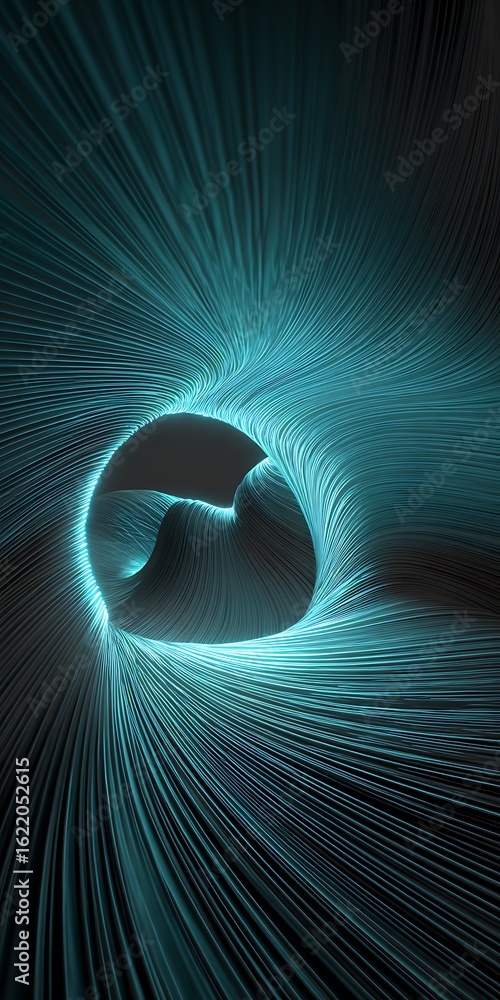 Poster abstract light tunnel background with warp speed effect for futuristic science fiction and space tra