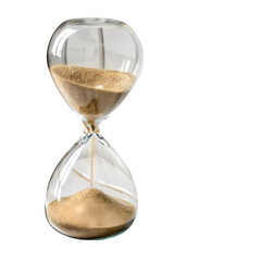 Hourglass Time Measurement Sand Timer Glass Beige Sand on transparent background