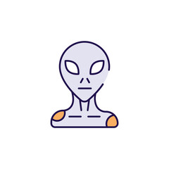 Alien icon design with white background stock illustration