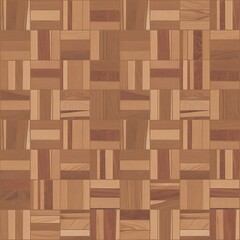 Naklejka premium Abstract geometric pattern of interlocking wood grain texture in warm brown tones