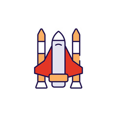 Space Shuttle icon design with white background stock illustration