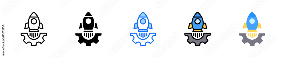 Poster release management icon set multiple style collection