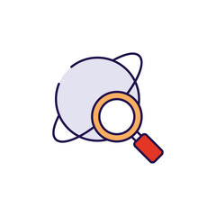 Space Research icon design with white background stock illustration