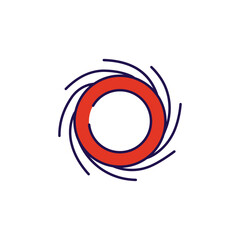 Black Hole icon design with white background stock illustration