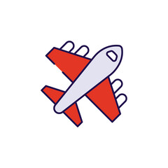 Aircraft icon design with white background stock illustration