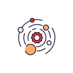 Galaxy icon design with white background stock illustration