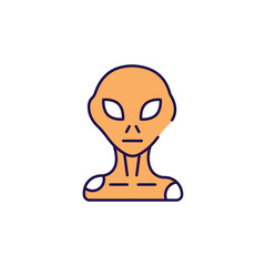 Alien icon design with white background stock illustration