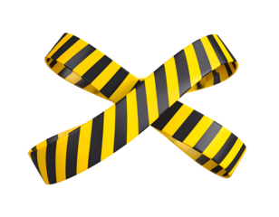 3D Yellow Black Striped Caution Tape