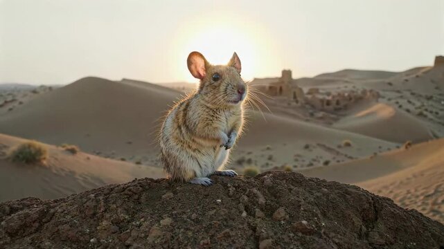 there is a small animal that is standing on a rock