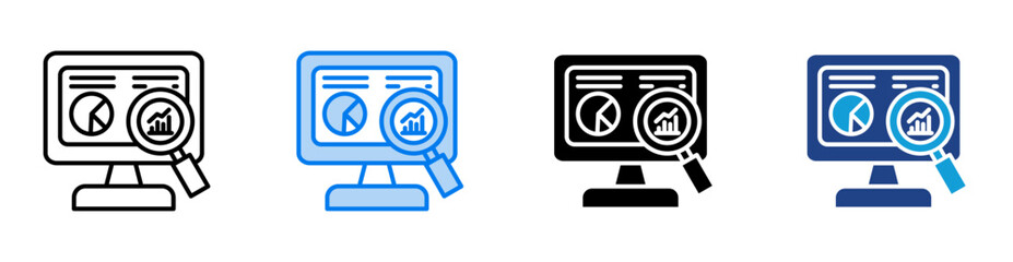 Fototapeta premium Research icon set multiple style collection