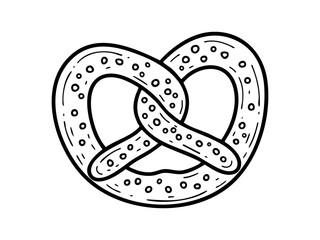 Delicious pretzel drawing vector illustration for bakery menu design and snack food related projects design