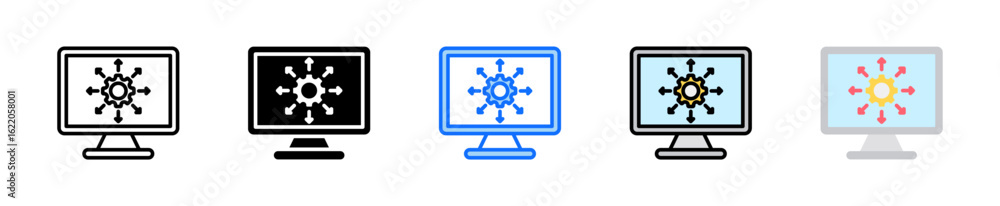 Poster jenkins icon set multiple style collection