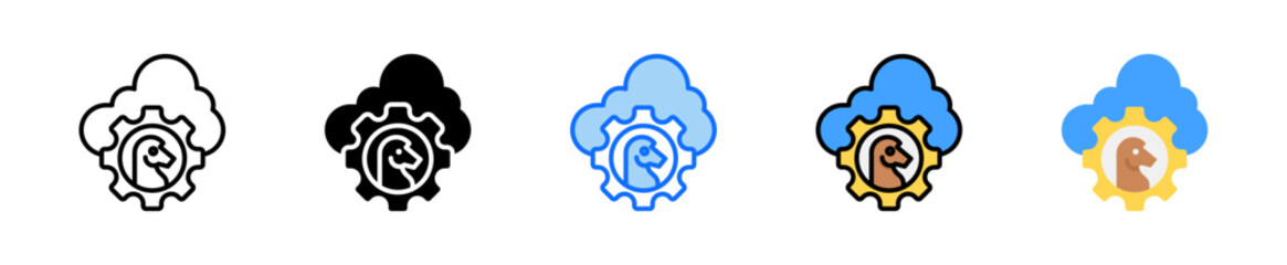 Deployment Strategy Icon Set Multiple Style Collection