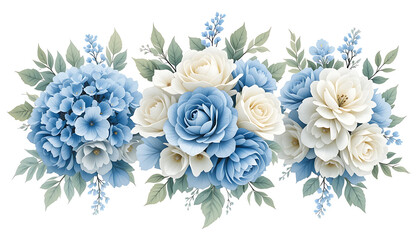 Elegant Blue and White Floral Arrangement.