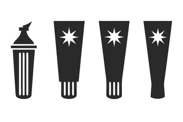 set of Tooth Paste silhouette vector illustration
