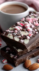 Festive Chocolate Bark with Almonds  Peppermint with Cocoa  Winter Comfort.