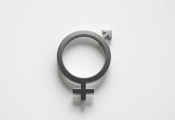 Combined male and female gender symbols metallic male symbol