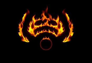Flaming Basketball Hoop with Glowing Ring fire flames