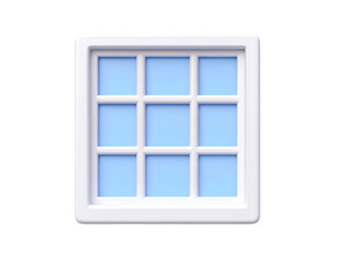 3D Render Light Blue Window Pane Illustration