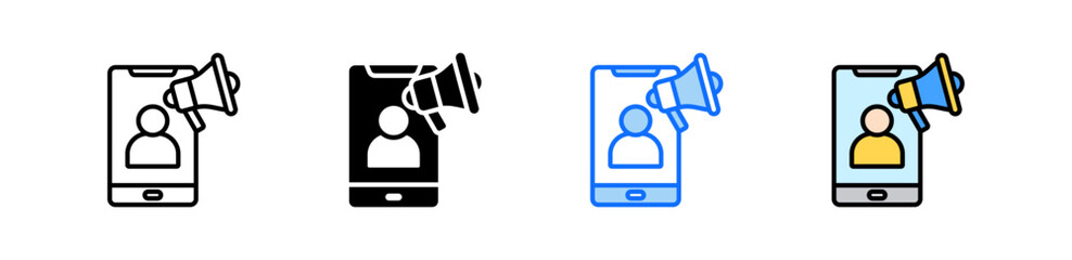 Influencer Marketing Icon Set Multiple Style Collection