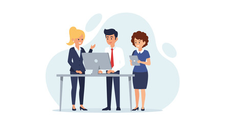 Business team collaboration: Diverse professionals working together on a project. Ideal for websites, presentations, and marketing materials.