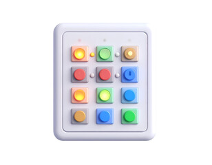 Colorful 3D Button Panel Illustration