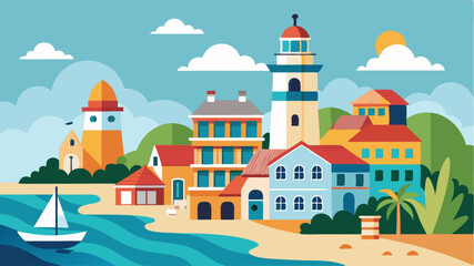 The beachfront towns charming architecture reflects its rich maritime history with lighthouses and historic buildings nestled a modern beachfront villas.